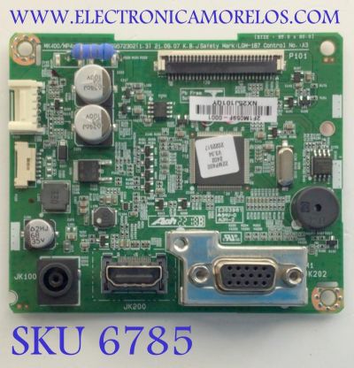 MAIN PARA MONITOR LG / NUMERO DE PARTE EAX69572302 / EAX69572302 / 2F1M059F-0001 / NX25J101QY / MODELO 22MP400-BY.AUSCMVN